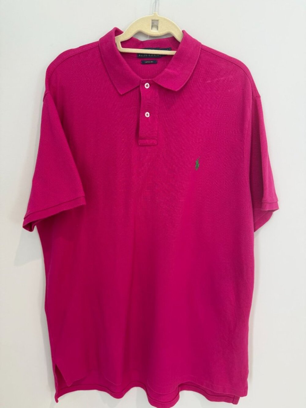 Men's Ralph Lauren Polo Shirt Fuchsia Custom Fit XXL 2XL